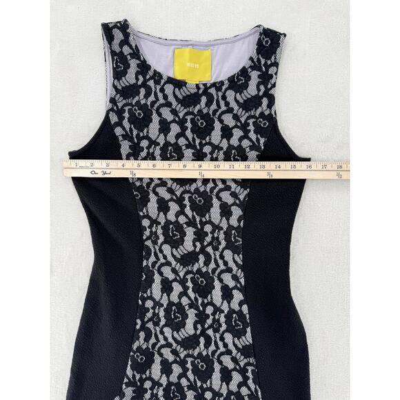 Maeve Anthropologie Black White Lace Dress Stretch Sleeveless Dark Coquette S - Picture 12 of 14